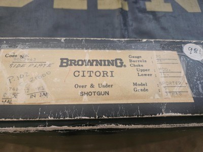 Browning Citori Grade V 20GA Side Plate NIB - Image 11 of 11