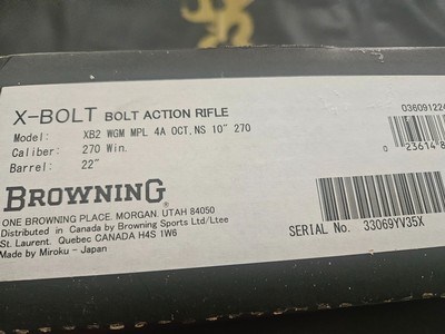 Browning X-Bolt Maple 270 Win White Gold Medallion NIB - Image 10 of 10
