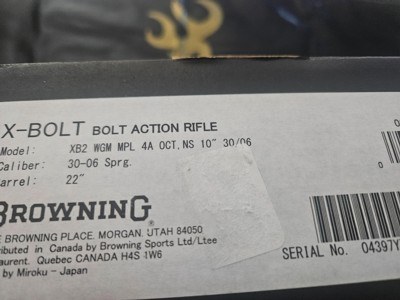 Browning X-Bolt White Gold Medallion maple 30.06 NIB - Image 11 of 11