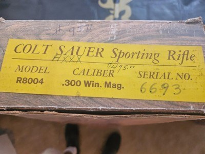 Colt Sauer 300 Win Mag NIB - Image 17 of 17