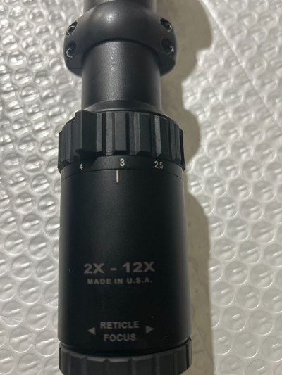 Burris Six X 2X12X40MM, Lighted cross hairs, in Excellent Condition with rings included.  30MM Tube - Image 1 of 6
