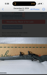 Weatherby .270 Weatherby Mag Left Hand