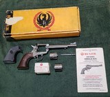 Ruger New model Super Single Six. (Mfg. 1985.) Model # KNR-6 Combo Convertible 22LR/22WMR. 6.5