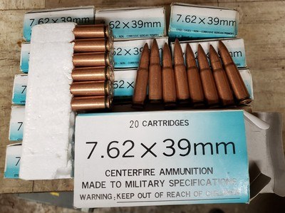 Norinco China Sports assorted 7.62x39mm.
Vintage collectors ammunition.
