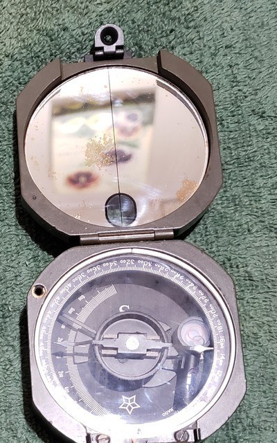 Vietnam era US GI Military M2 lensatic Artillery Compass with case. - Image 6 of 11