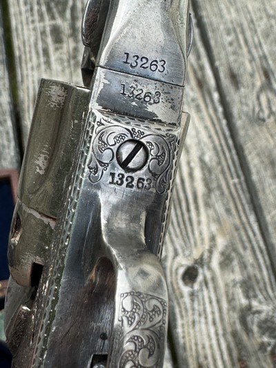 Colt 1862 Police, CW Inscribed, Engraved, Silver, Cased - Image 9 of 14