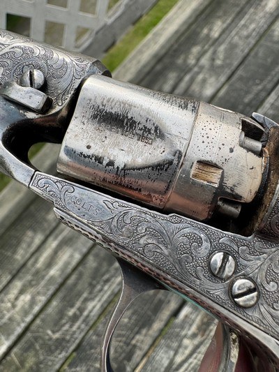 Colt 1862 Police, CW Inscribed, Engraved, Silver, Cased - Image 4 of 14