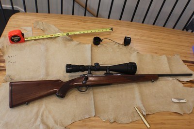 Ruger M77 Walnut stock 22-250 with Simmons Whitetail Classic 6.5-20 power - Image 1 of 7