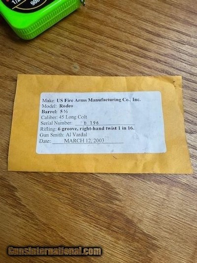 USFA RODEO .45 COLT REVOLVER