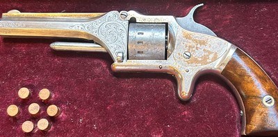 22 cal Manhattan engraved revolver civil war
