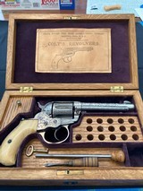 1877 Colt Thunderer .41 Caliber Double Action Ordered "Soft"and Engraved by Winchester. Rare revolver w/Ivory Grips - 2 of 14