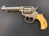 1877 Colt Thunderer .41 Caliber Double Action Ordered "Soft"and Engraved by Winchester. Rare revolver w/Ivory Grips - 1 of 14
