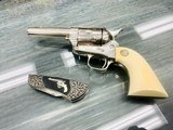 COLT SINGLE ACTION ARMY STOREKEEPER'S MODEL .45 COLT W/ GENUINE IVORY GRIPS & COMMEMORATIVE KNIFE - 6 of 8