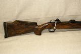 Custom Commercial FN Mauser 27 Inch Barrel 243 Win, Timney Trigger, Gorgeous Stock, Gold Game Scene, Target Crown - 3 of 14