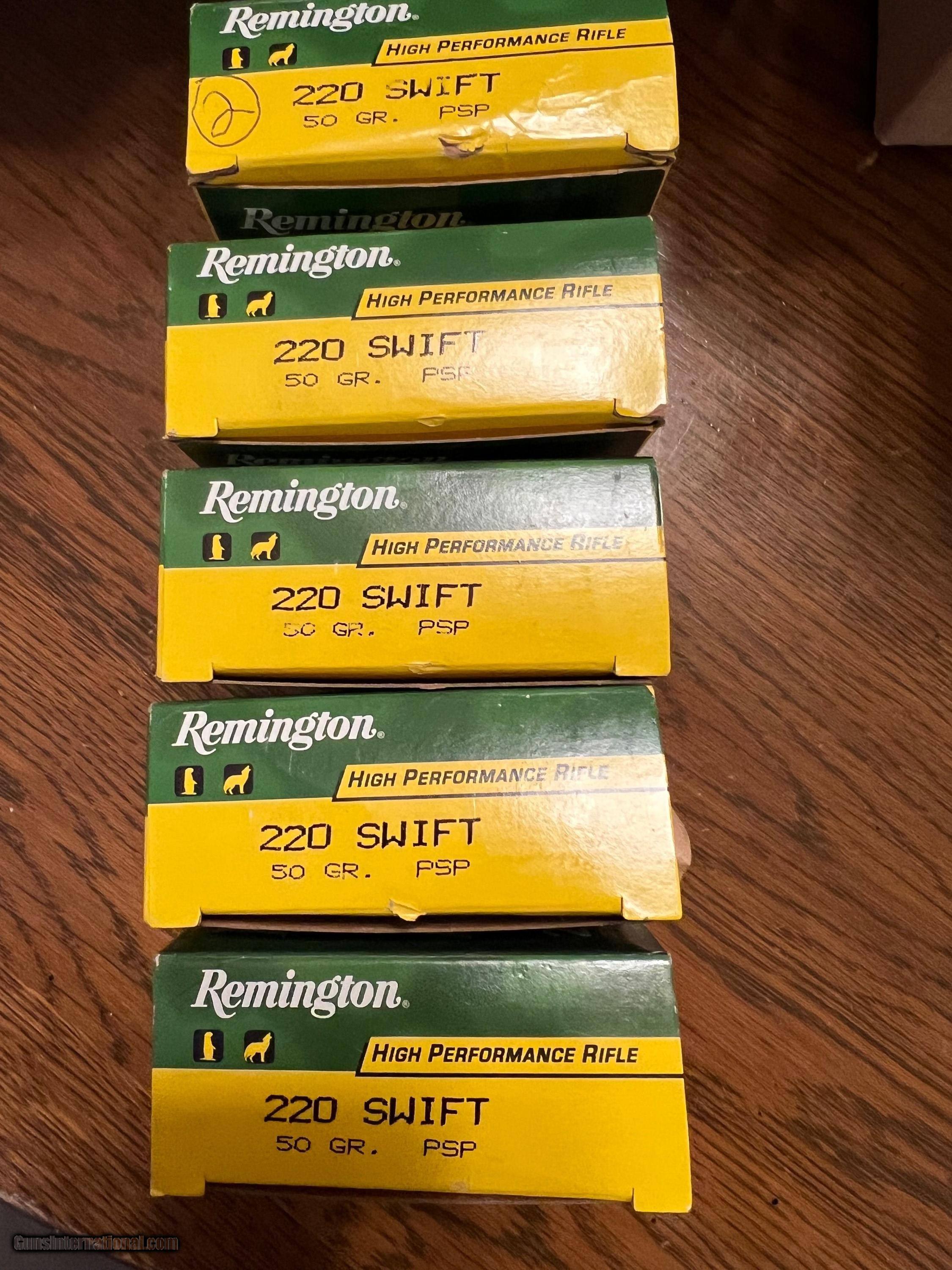 REMINGTON. 220. SWIFT. Ammo. 5. Boxes