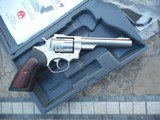 Ruger GP100 stainless revolver 22LR,6inch barrel New IN Box,unfired,optic front sight,target rear,10 shot cylinder - 2 of 11