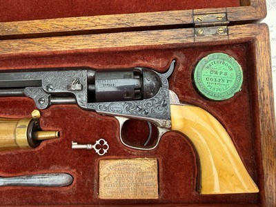 Colt 1849 Pocket Pistol - Gustave Young Engraved - Cased & Lettered - Image 5 of 15