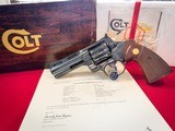 Stunning Blued4 Inch Colt Python 1981 With Colt Letter, Factory Box and Papers