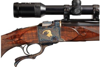 Master Engraved and Gold Inlaid Kazakhstan Themed Ruger/Spink No. 1 Single Shot Rifle with Zeiss Scope and Case - Image 6 of 8