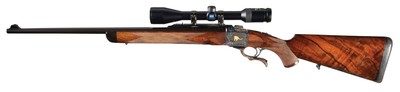 Master Engraved and Gold Inlaid Kazakhstan Themed Ruger/Spink No. 1 Single Shot Rifle with Zeiss Scope and Case - Image 3 of 8