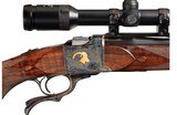 Master Engraved and Gold Inlaid Kazakhstan Themed Ruger/Spink No. 1 Single Shot Rifle with Zeiss Scope and Case - Image 6 of 8