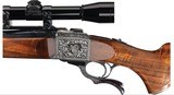 James B. Meek Signed and Master Game Scene Engraved Ruger No. 1-B Falling Block Single Shot Rifle with Scope In Caliber 22-250 Rem - Image 4 of 5