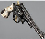 Jeff Flannery Signed, Engraved, and Gold Inlaid 357 Magnum Smith & Wesson Model 27-2 Double Action Revolver with Stag Grips - Image 5 of 7