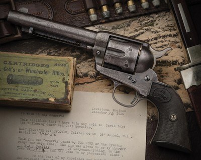 Historic First Generation Colt Frontier Six Shooter Single Action Army Revolver Associated with the Range Wars Caliber 44-40 WCF