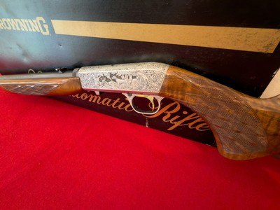 Factory T. Naka Signed and Engraved .22 Auto Grade III Semi-Automatic Rifle with Box - Image 3 of 13