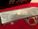 Factory Engraved Belgian Browning .22 Auto Grade II Semi-Automatic Rifle with Box - Image 8 of 11