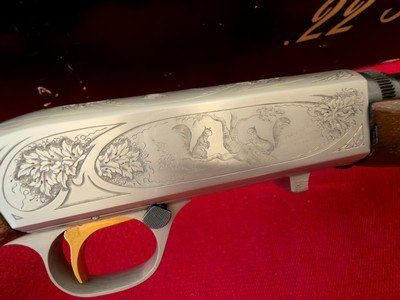 Factory Engraved Belgian Browning .22 Auto Grade II Semi-Automatic Rifle with Box - Image 9 of 11