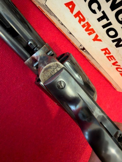 COLT SINGLE ACTION ARMY EARLY GEN 2 NICKEL FINISH FAUX MOTHER OF PEARL GRIPS IN .45 COLT - Image 8 of 10