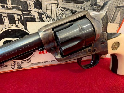 COLT SINGLE ACTION ARMY EARLY GEN 2 NICKEL FINISH FAUX MOTHER OF PEARL GRIPS IN .45 COLT - Image 5 of 10