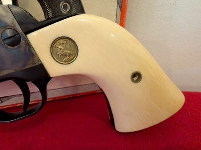 COLT SINGLE ACTION ARMY EARLY GEN 2 NICKEL FINISH FAUX MOTHER OF PEARL GRIPS IN .45 COLT - Image 2 of 10