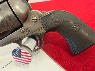 ANTIQUE GEN 1 COLT SINGLE ACTION ARMY REVOLVER 7 1/2– FACTORY LETTERED TO HARTLEY & GRAHAM – .45 COLT – 1884 PRODUCTION – WITH DOUBLE LOOP HOLSTER - Image 3 of 11