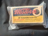 38 automatic 130 grain metal case bullets by Westerner non corrosive smokeless powder - 1 of 1