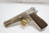 1980 Browning Hi-Power Bright Nickel Finish w/ Gold - Very Fine Condition! - 4 of 7