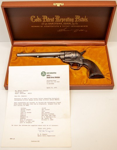 Lettered 1880 Colt Single Action Army 1st Gen. .44-40 / 7.5