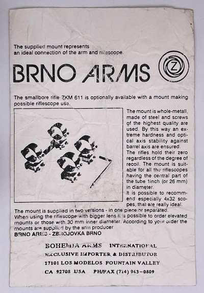 Rare Factory BRNO ZKM-611 Scope Mount - Image 2 of 5