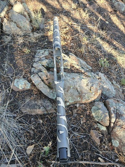 G.I.Issue M14 Stock, Excellent Condition, Custom 3 Color Riptile Finish - Image 3 of 4