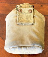 WWII Porcelain Enameled Canteen Dated 1942 With Canvas Cover REP - 2 of 8