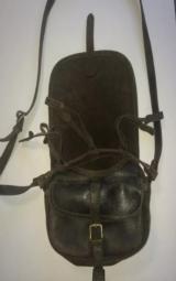 German leather Shot Gun Shell bag with game bird ties - 3 of 4