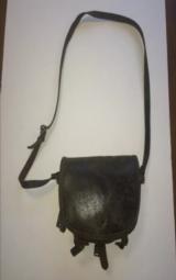 German leather Shot Gun Shell bag with game bird ties - 1 of 4
