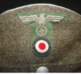 Original WWII German M43 Heer Officer's Green Wool Field Cap - 8 of 9