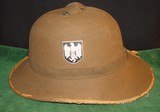 Original 2 Insignia WWII German Afrika Korps Pith Helmet - 1 of 11