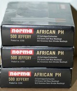 500 Jeffery Norma African Professional Hunter 570 grain Woodleigh Soft Nose 2 boxes = 10 +10 rounds = 20 - 3 of 7