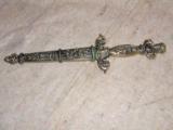 MEDIEVAL GERMAN CUSTOM DAGGER. DOUBLE-EDGED STAINLESS BLADE. GORGEOUS, SOLID-BRASS, HEAVY, QUALITY!! - 1 of 12