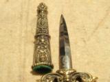 MEDIEVAL GERMAN CUSTOM DAGGER. DOUBLE-EDGED STAINLESS BLADE. GORGEOUS, SOLID-BRASS, HEAVY, QUALITY!! - 10 of 12