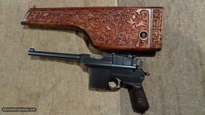 ASTRA 900 BOLO GRIP HOPE CHAMBERFACTORY SPECIAL-ORDER 9MM CALIBRE AND 160MM BARREL.ALL-MATCHING.FULLY-CARVED & NUMBERED STOCK.EXTREMELY RARE!!