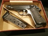 WALTHER PP 7.65mm
.32acp
1966
WEST GERMANY
ALL-MATCHING,
TWO MATCHING MAGAZINES, MATCHING ALIGATOR BOX
